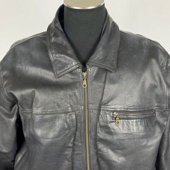 Vintage Sardar 100% Leather 90’s Bomber Jacket - Men’s L - Picture 5 of 9